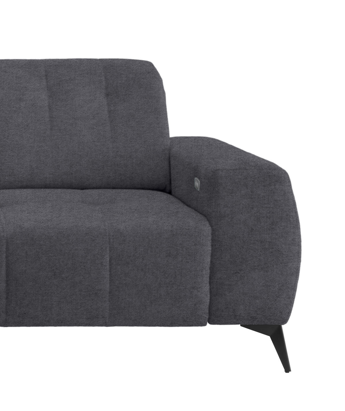 ECKSOFA in Mikrofaser Anthrazit  - Anthrazit/Schwarz, Modern, Textil/Metall (180/258cm) - Livetastic