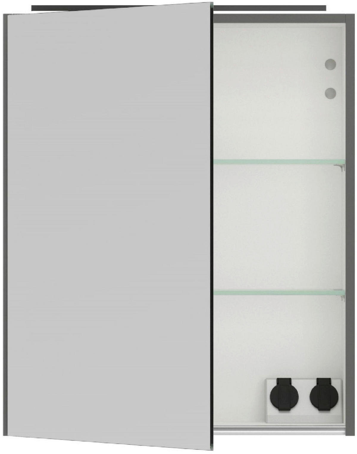 SPIEGELSCHRANK 60/72/21 cm  - Schieferfarben/Alufarben, MODERN, Glas/Holzwerkstoff (60/72/21cm) - Nobilia