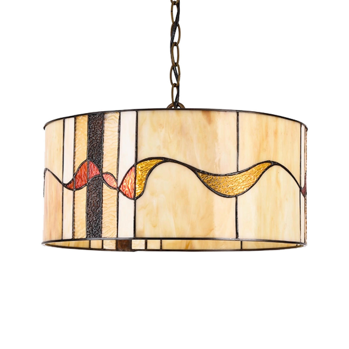 ASZTALI LÁMPA - barna/többszínű, Basics, Üveg/fém (40/18.5/40cm)