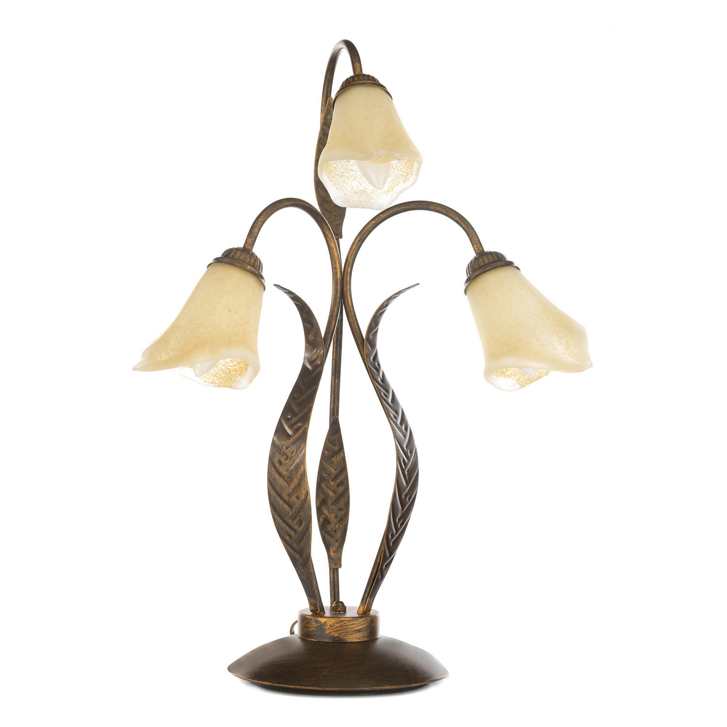 TISCHLEUCHTE 48/48/61 cm   - Bronzefarben, KONVENTIONELL, Glas/Metall (48/48/61cm)