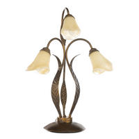 TISCHLEUCHTE 48/48/61 cm   - Bronzefarben, KONVENTIONELL, Glas/Metall (48/48/61cm)