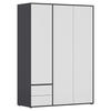 DREHTÜRENSCHRANK in Grau, Weiss  - Weiss/Grau, Modern, Holzwerkstoff (140/194/53cm) - Rauch Möbel