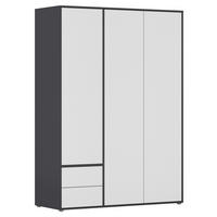 DREHTÜRENSCHRANK in Grau, Weiss  - Weiss/Grau, Modern, Holzwerkstoff (140/194/53cm) - Rauch Möbel