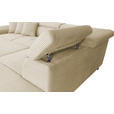 ECKSOFA inkl. Funktionen Creme Cord  - Silberfarben/Creme, Design, Textil/Metall (257/226cm) - Xora