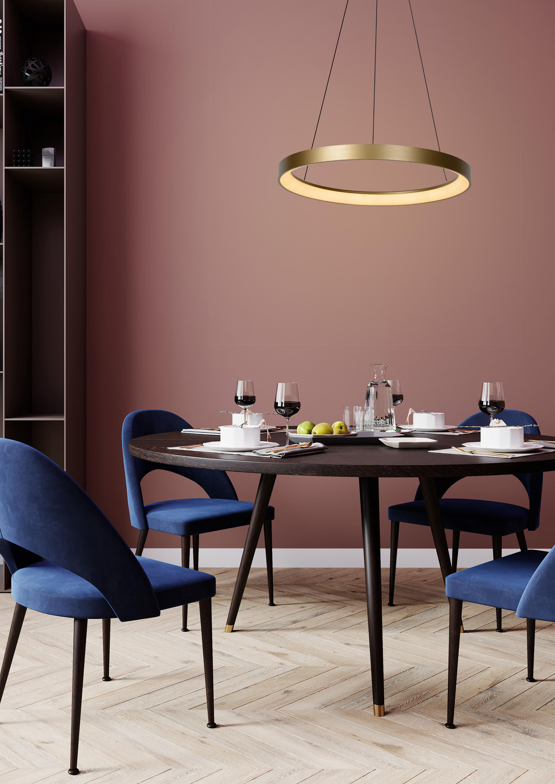 LED-HÄNGELEUCHTE Vidal   - Messingfarben/Opal, Design, Kunststoff/Metall (58/150cm) - Lucide