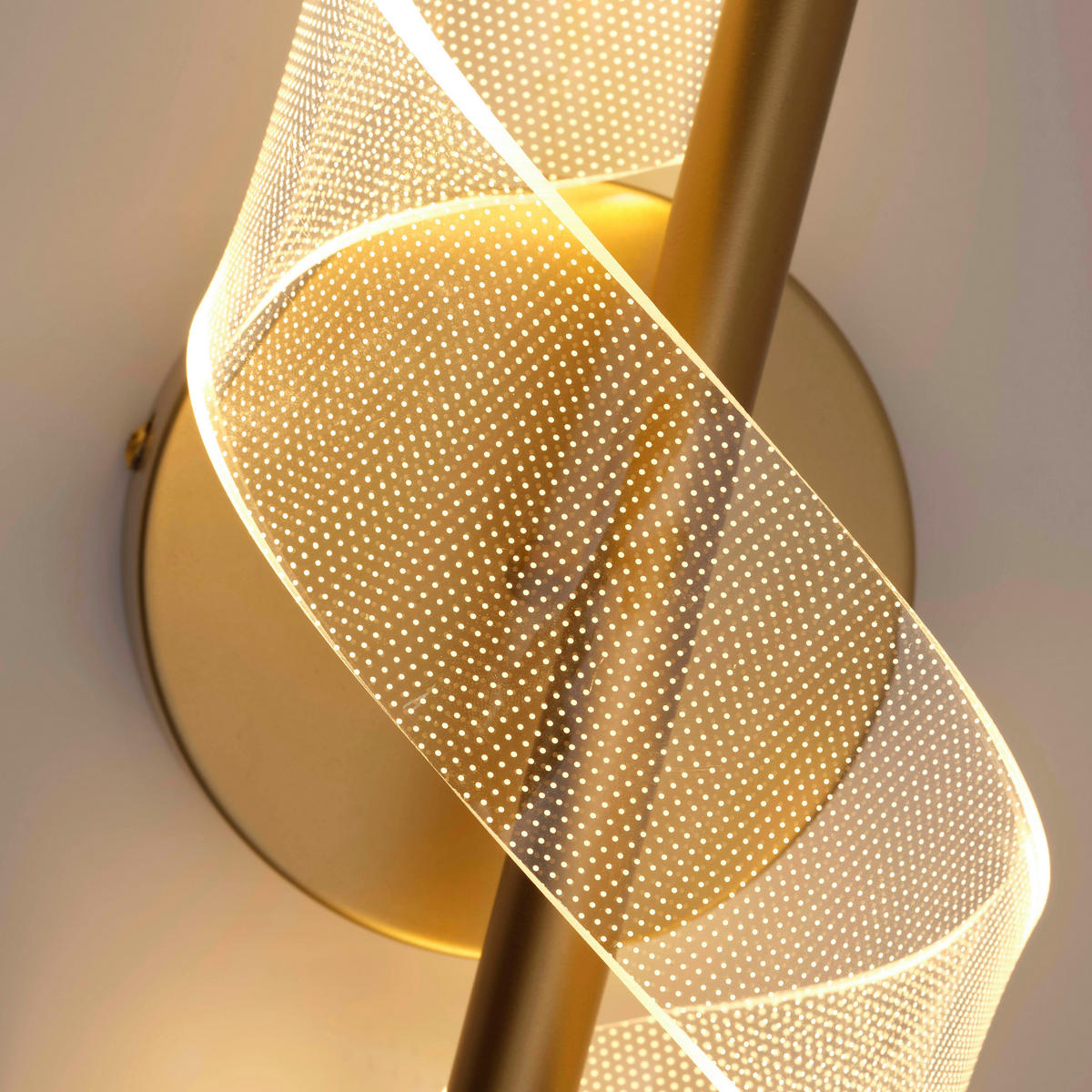 LED FALILÁMPA - sárgaréz/áttetsző, Design, műanyag/fém (30cm)