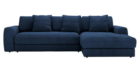 ECKSOFA in Cord Dunkelblau  302/182 cm  - Schwarz/Dunkelblau, MODERN, Kunststoff/Textil (302/182cm) - Carryhome