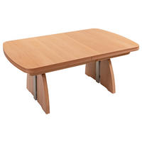 COUCHTISCH Buche furniert 125-245/75/55-74 cm rechteckig Buchefarben, Silberfarben  - Buchefarben/Silberfarben, KONVENTIONELL, Holz/Metall (125-245/75/55-74cm) - Venda