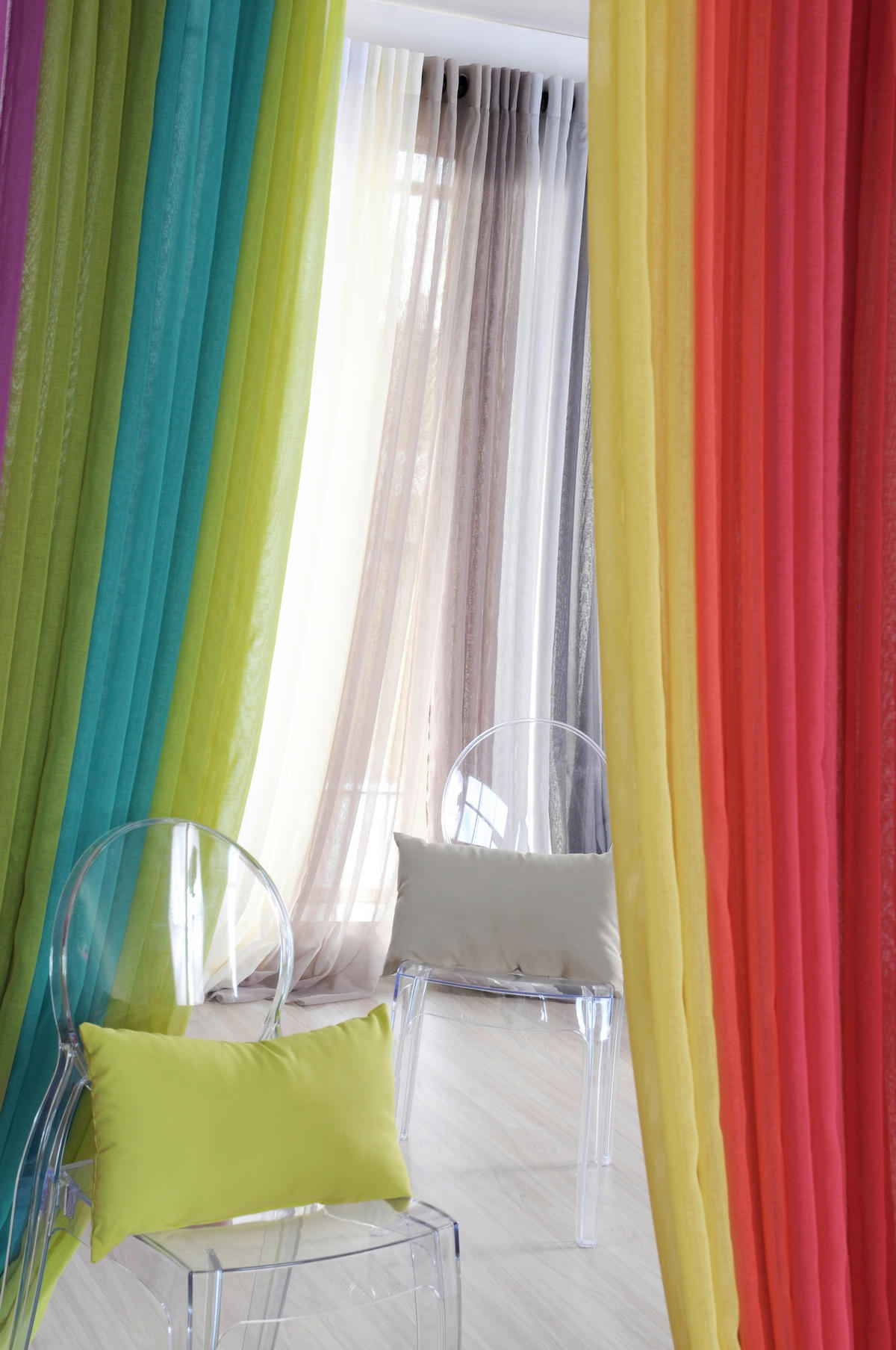 ZAVESA Z OBROČKI     - bež, Basics, tekstil (135/260cm)