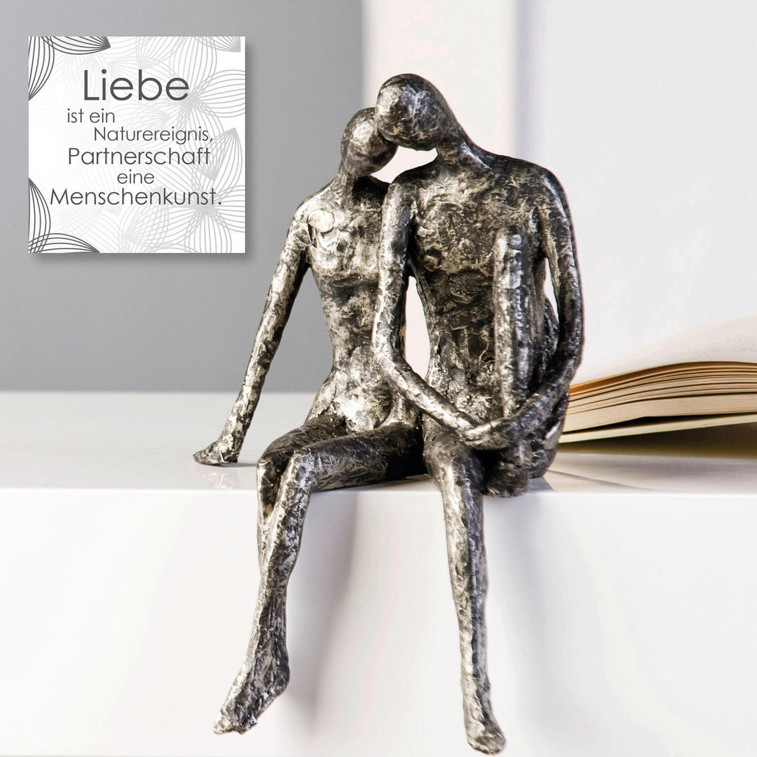 SKULPTUR - Silberfarben, Basics, Kunststoff (18/25/12cm)