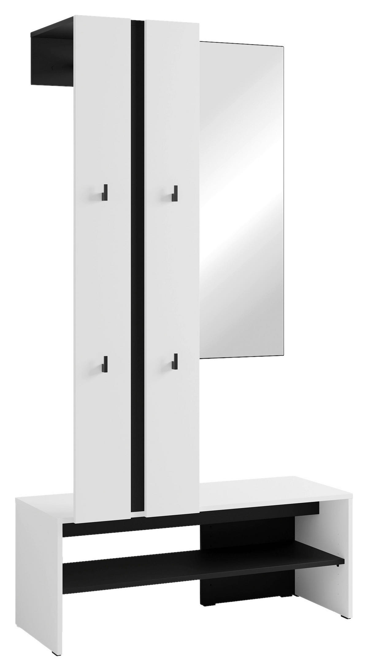 GARDEROBE  in 100/186/40 cm  - Schwarz/Weiß, Design, Holzwerkstoff (100/186/40cm) - MID.YOU