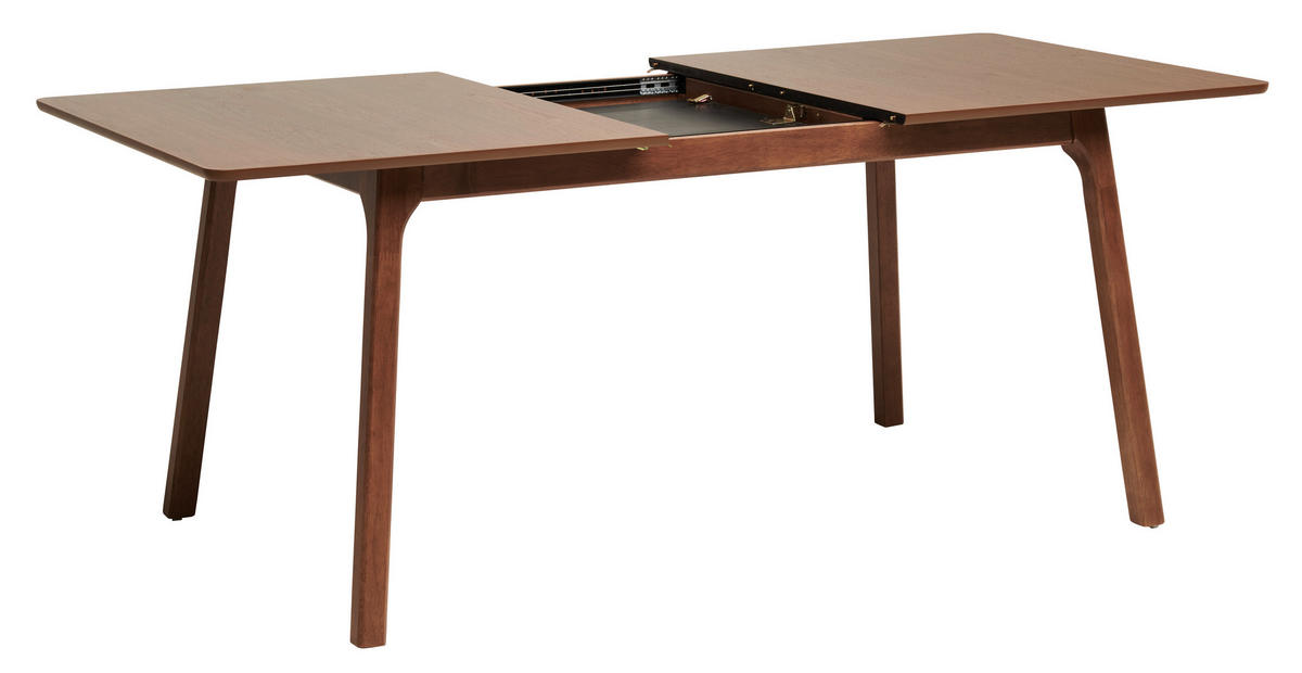ESSTISCH Kautschukholz furniert, massiv rechteckig Walnussfarben  - Walnussfarben, MODERN, Holz (150/76/90cm) - Livetastic