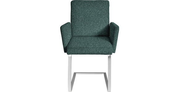 ARMLEHNSTUHL in Stahl Chenille - Chromfarben/Grün, Design, Textil/Metall (56/92/60cm) - Dieter Knoll
