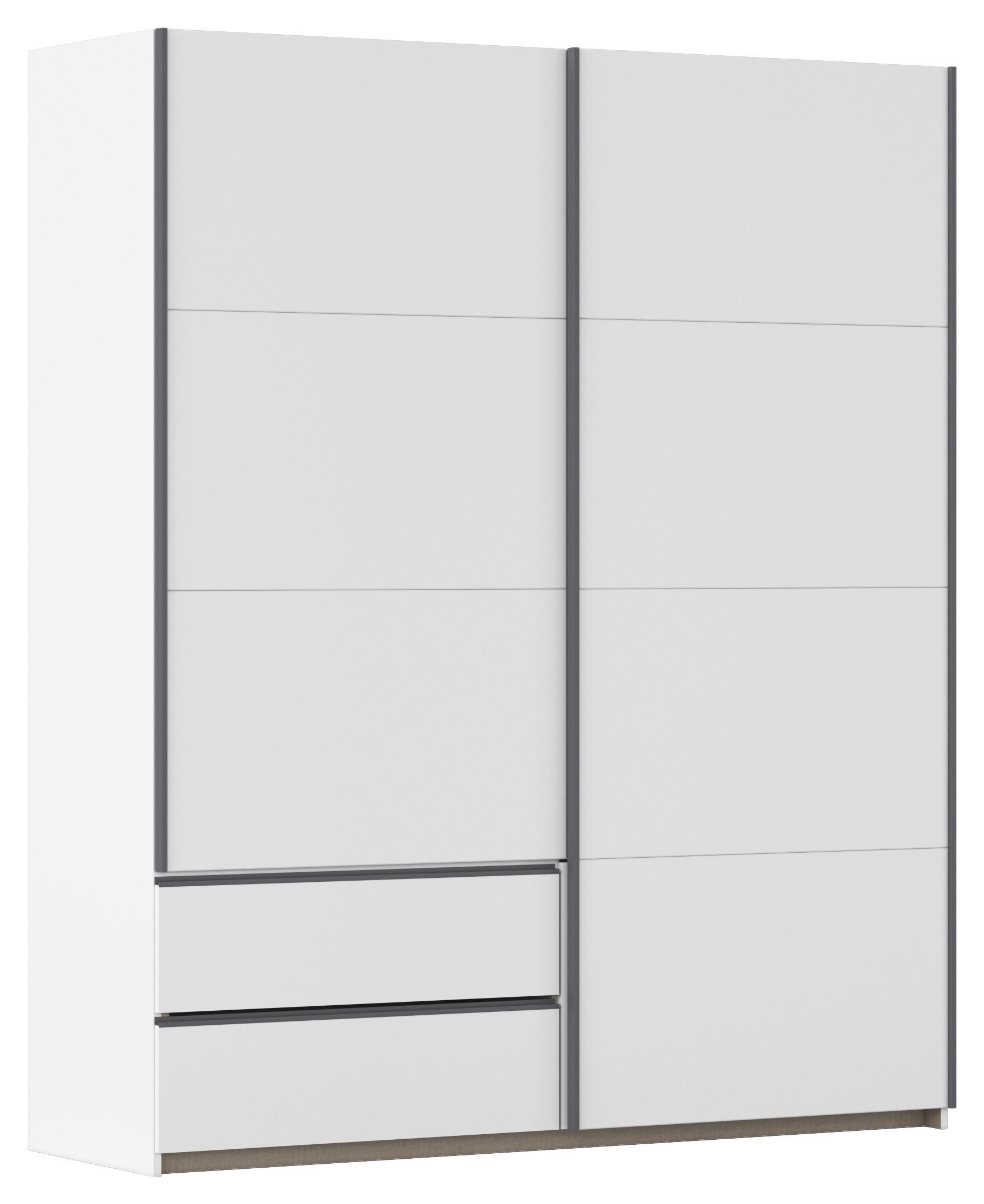 SCHWEBETÜRENSCHRANK in Weiss  - Weiss/Alufarben, Modern, Holzwerkstoff (175/210/59cm) - Rauch Möbel