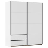 SCHWEBETÜRENSCHRANK in Weiss  - Weiss/Alufarben, Modern, Holzwerkstoff (175/210/59cm) - Rauch Möbel