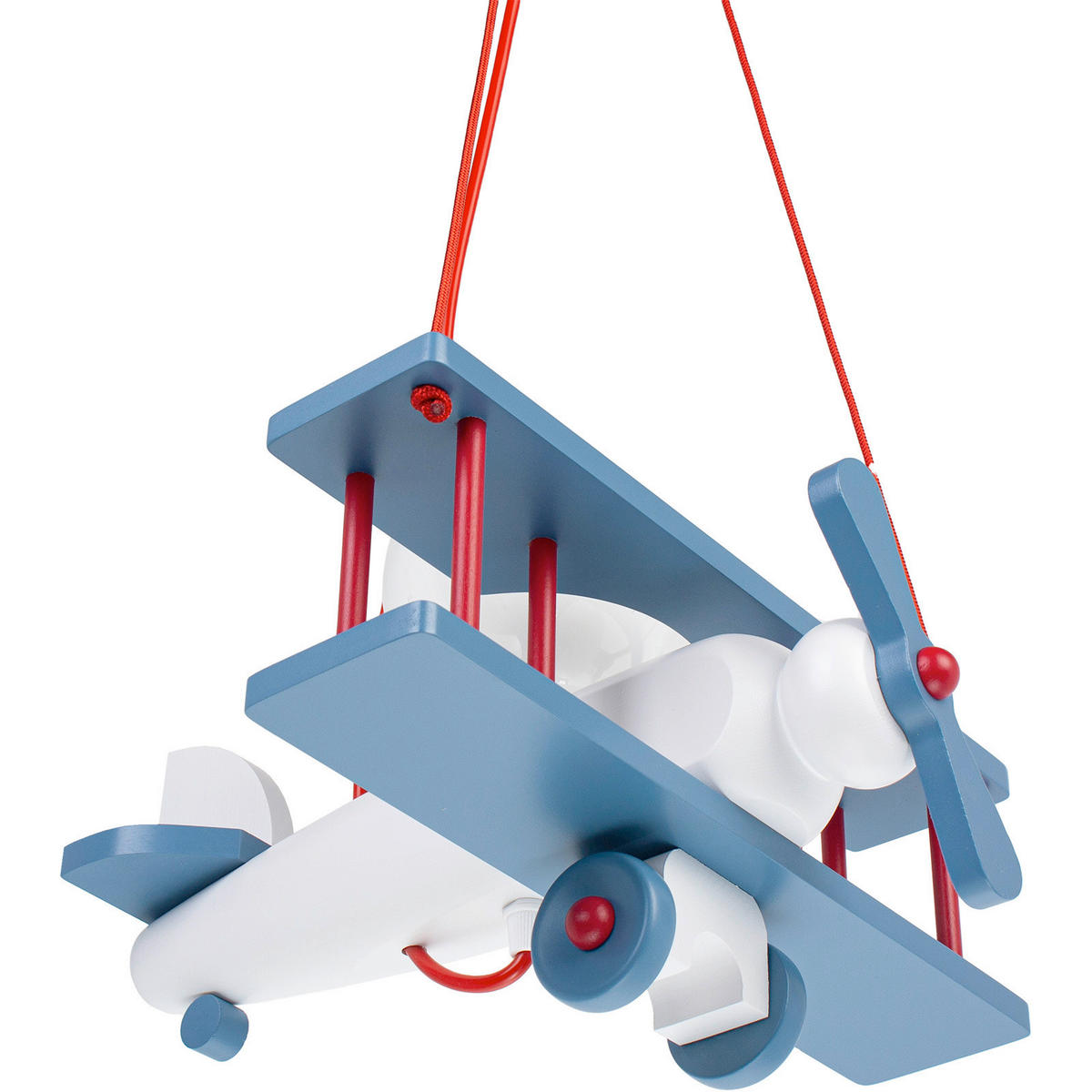 KINDERHÄNGELEUCHTE  29/31/75 cm    - Blau/Rot, KONVENTIONELL, Holz (29/31/75cm)