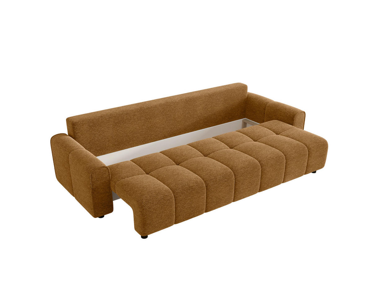 SCHLAFSOFA OLIVIER in Struktur Senfgelb  - Senfgelb/Schwarz, MODERN, Kunststoff/Textil (236/90/100cm) - MID.YOU