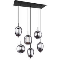 HÄNGELEUCHTE 80/34/120 cm  - Schwarz, Design, Glas/Metall (80/34/120cm) - Globo