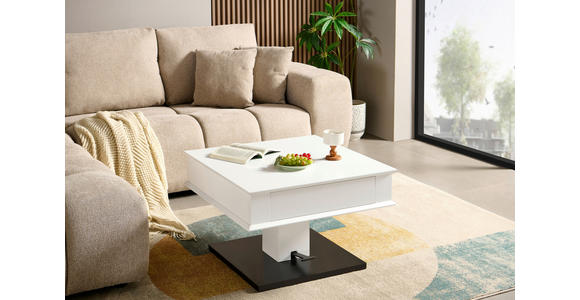 COUCHTISCH 70/70/46,5-66 cm quadratisch Schwarz, Weiß  - Schwarz/Weiß, Design, Holzwerkstoff/Metall (70/70/46,5-66cm) - Carryhome