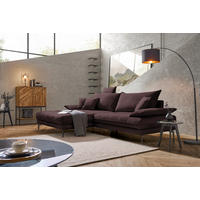 ECKSOFA PRATO Dunkelbraun Flachgewebe  - Dunkelbraun/Schwarz, MODERN, Textil/Metall (176/292cm) - MID.YOU
