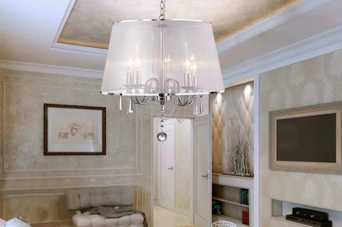 HÄNGLAMPA VENETIAN 50/140 cm  - kromfärg, Design, metall/glas (50/140cm)