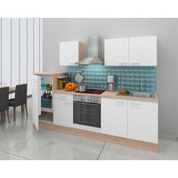 KÜCHENBLOCK 270 cm   Weiss, Eichefarben  - Weiss/Eichefarben, Basics, Holzwerkstoff (270cm) - Respekta