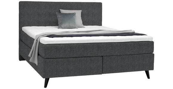 BOXSPRINGBETT 180/200 cm in Anthrazit - Anthrazit/Schwarz, KONVENTIONELL, Holz/Textil (180/200cm) - Voleo