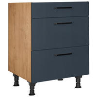 SCHUBKASTENUNTERSCHRANK 60/87/56 cm  in Blau, Eichefarben  - Blau/Eichefarben, MODERN, Holzwerkstoff/Metall (60/87/56cm) - Nobilia