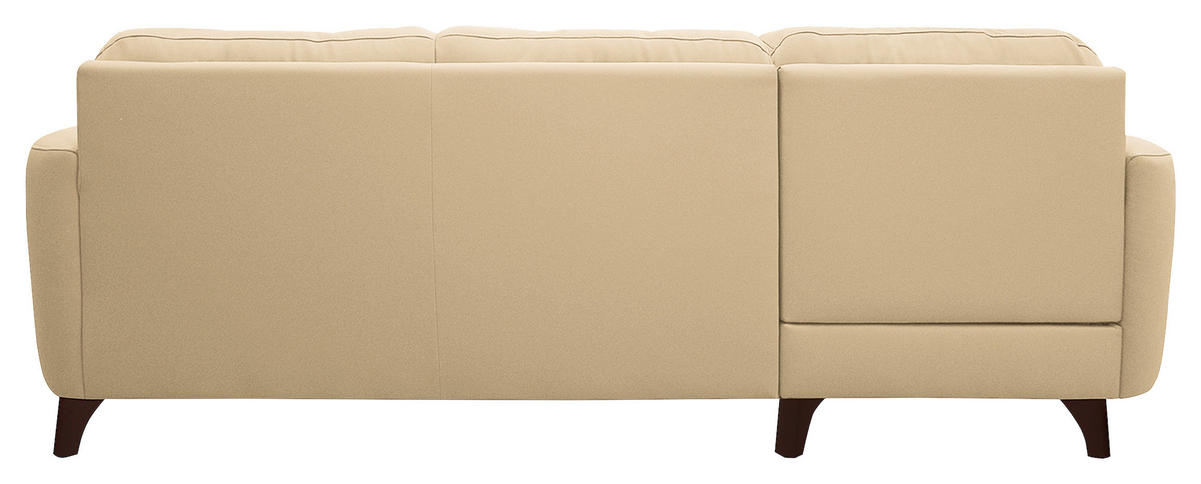 ECKSOFA in Lederlook Echtleder Beige  - Beige/Buchefarben, Design, Leder/Holz (238/168cm) - Livetastic