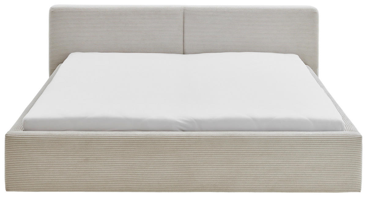 POLSTERBETT 180/200 cm  in Beige  - Weiss/Beige, Basics, Holz/Textil (180/200cm) - Boxxx