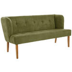 SITZBANK 179/88/76 cm Webstoff Hellgrün Eiche vollmassiv  - Eichefarben/Hellgrün, KONVENTIONELL, Holz/Textil (179/88/76cm) - Cantus