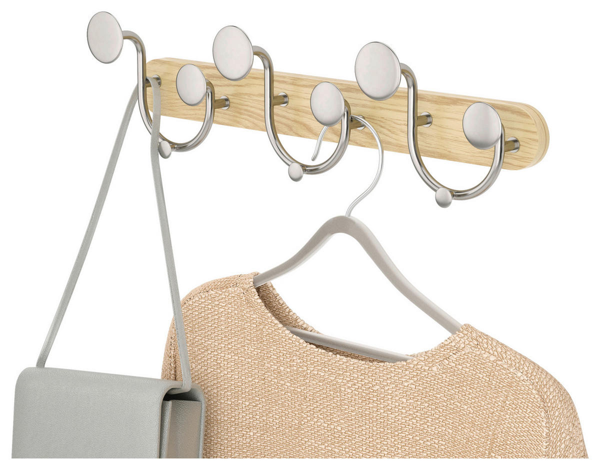 WANDGARDEROBE - Naturfarben/Nickelfarben, Design, Holz/Metall (7,6/12,7/43,2cm) - Umbra
