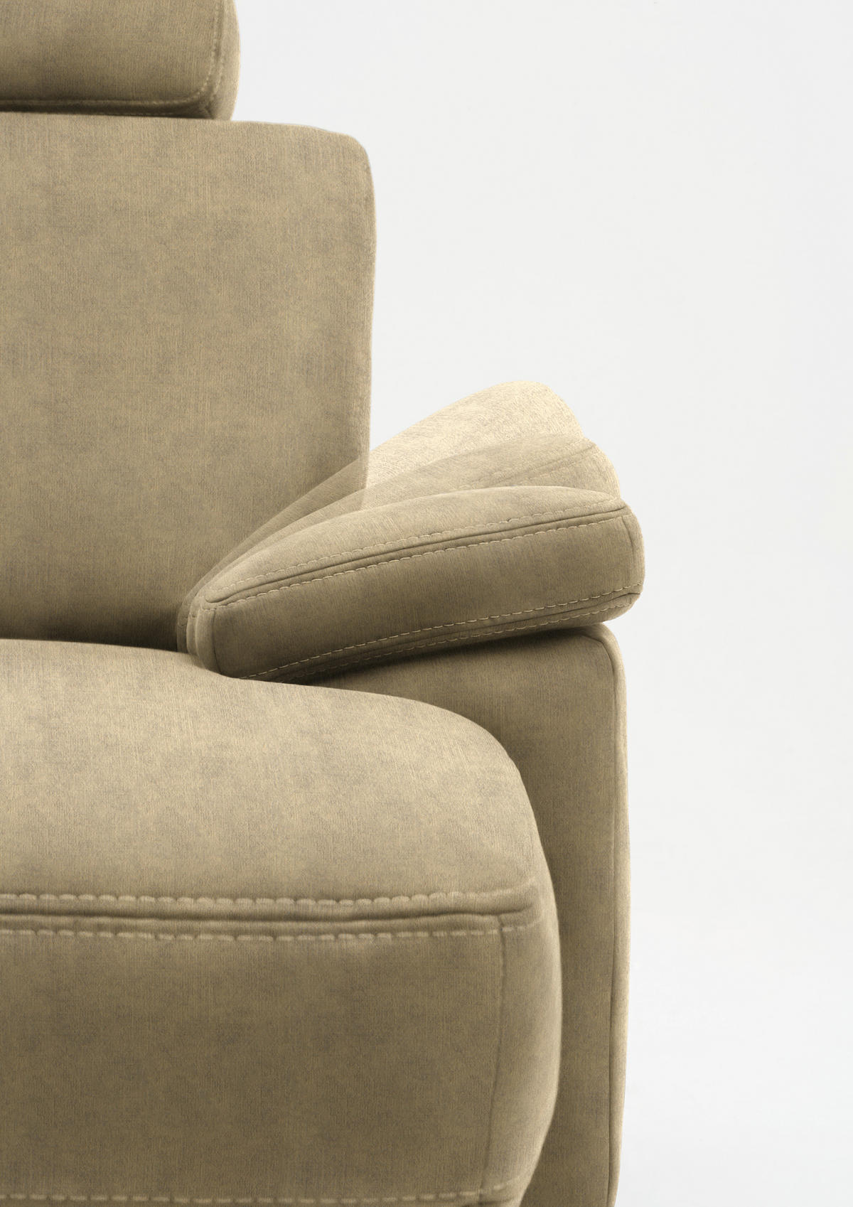 WOHNLANDSCHAFT in Velours Cappuccino  - Eichefarben/Cappuccino, Konventionell, Holz/Textil (167/316/235cm) - Beldomo System