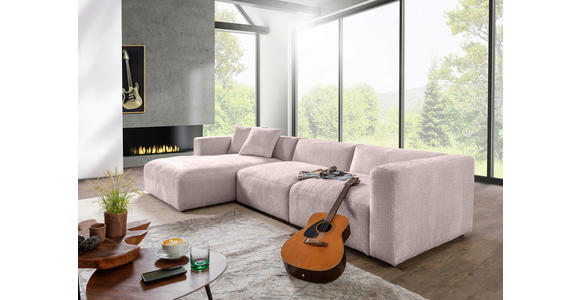 ECKSOFA  in Chenille Rosa  178/323 cm  - Schwarz/Rosa, MODERN, Kunststoff/Textil (178/323cm) - Carryhome