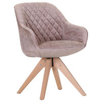 ARMLEHNSTUHL  , Stoffauswahl, Typenauswahl, Sitzfläche 360° drehbar, Gestellauswahl  , Flachgewebe  ,  - Hellbraun/Eichefarben, LIFESTYLE, Holz/Textil (60/83/65cm) - Landscape