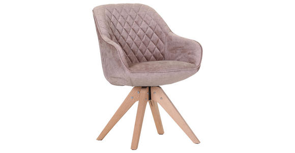 ARMLEHNSTUHL  Stoffauswahl, Typenauswahl, Sitzfläche 360° drehbar, Gestellauswahl Flachgewebe  - Hellbraun/Eichefarben, LIFESTYLE, Holz/Textil (60/83/65cm) - Landscape