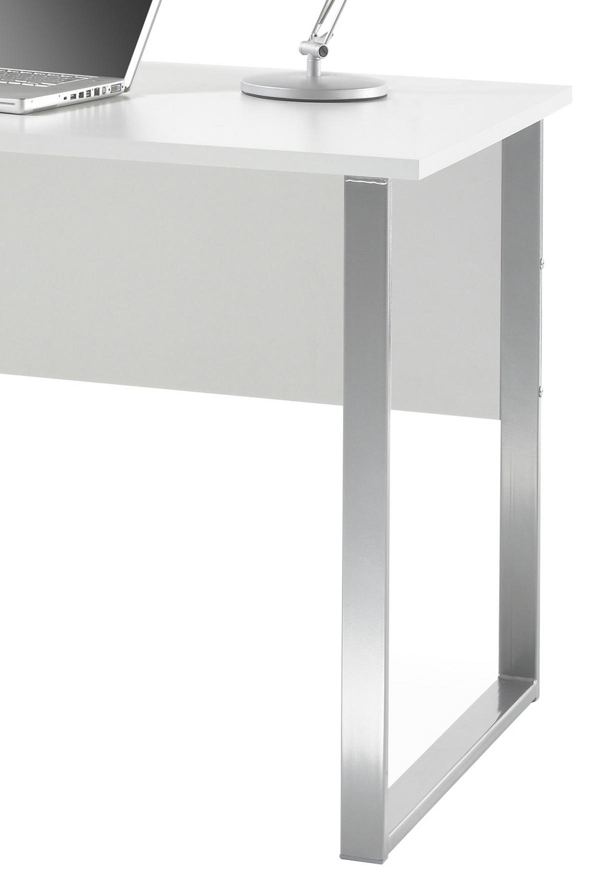 SCHREIBTISCH 170/73/77 cm  in Silberfarben, Hellgrau  - Silberfarben/Hellgrau, Design, Holzwerkstoff/Metall (170/73/77cm) - MID.YOU