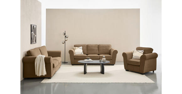 2,5-SITZER  in Chenille Goldbraun  - Goldbraun/Schwarz, KONVENTIONELL, Kunststoff/Textil (196/88/86cm) - Carryhome