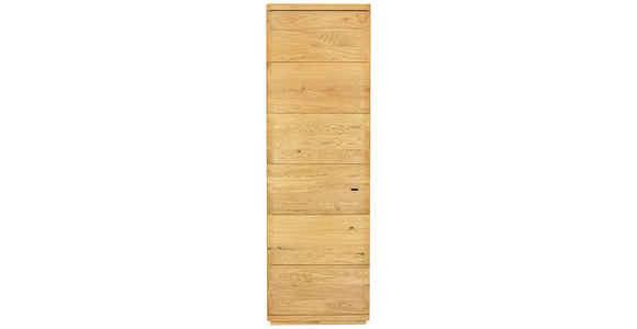 GARDEROBENSCHRANK 60/206/38 cm  - Eichefarben/Schwarz, Natur, Holz/Metall (60/206/38cm) - Linea Natura