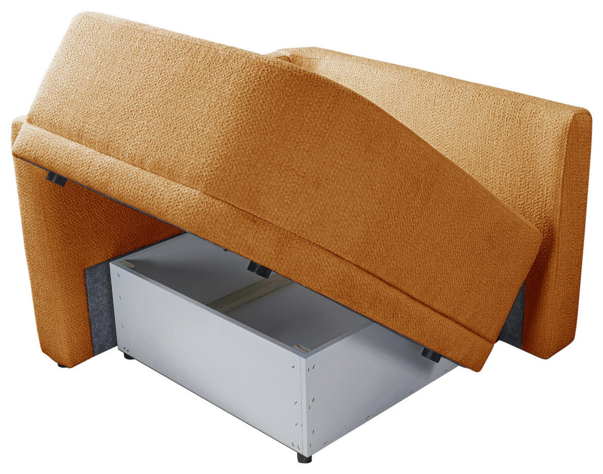 SOFA ZURI in Struktur Senfgelb  - Rot/Senfgelb, Trend, Kunststoff/Textil (110/75/115cm) - Livetastic