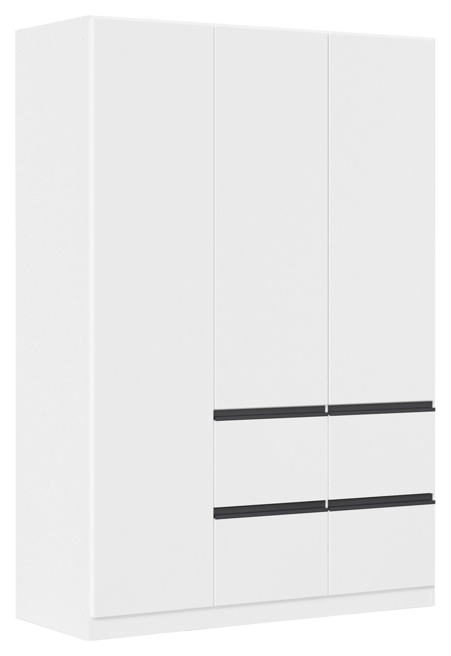 DREHTÜRENSCHRANK 3-türig Weiß, Dunkelgrau  - Dunkelgrau/Weiß, Trend, Holzwerkstoff/Kunststoff (136/197/54cm) - Xora
