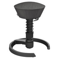 BÜROHOCKER Wollmischung mel. Schieferfarben, Schwarz  - Schieferfarben/Schwarz, Basics, Textil/Metall (55/45,66/55cm) - Aeris