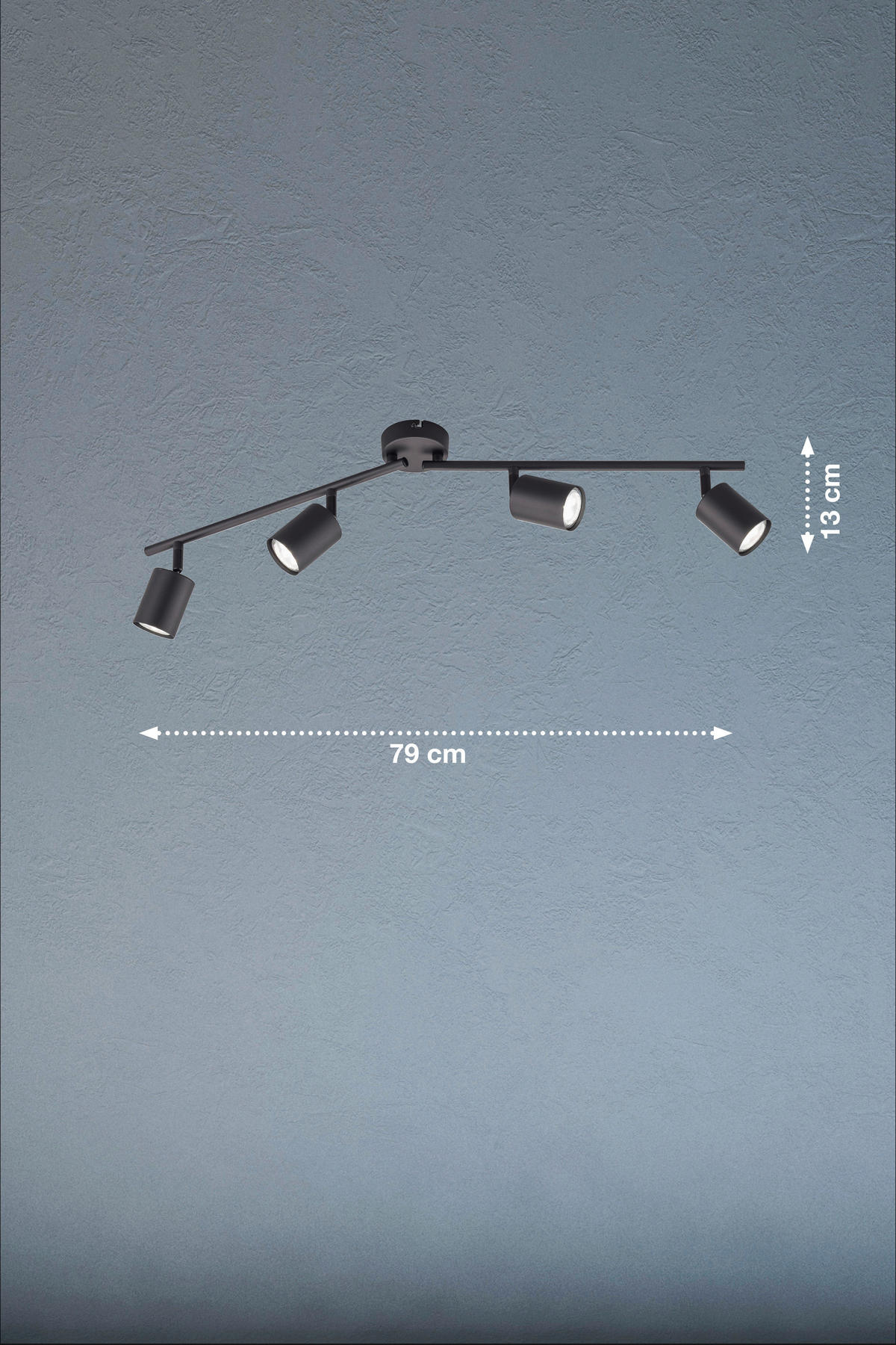 LED-DECKENLEUCHTE 4,0 W    79/8/13 cm  - Schwarz, Design, Metall (79/8/13cm) - Fischer & Honsel
