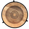 BEISTELLTISCH 40/40/59 cm Mangoholz massiv Naturfarben, Schwarz rund  - Schwarz/Naturfarben, Design, Holz/Metall (40/40/59cm) - Landscape