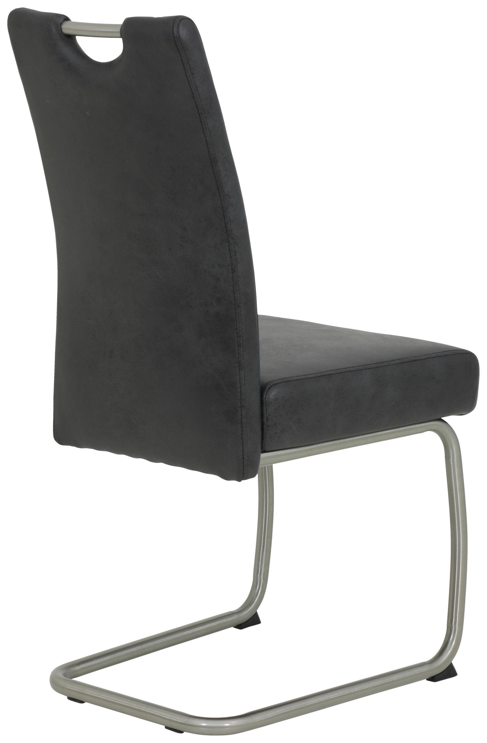 SCHWINGSTUHL-SET 4 Stück  in Edelstahl Mikrofaser  - Edelstahlfarben/Anthrazit, MODERN, Textil/Metall (43/99/58cm) - MID.YOU