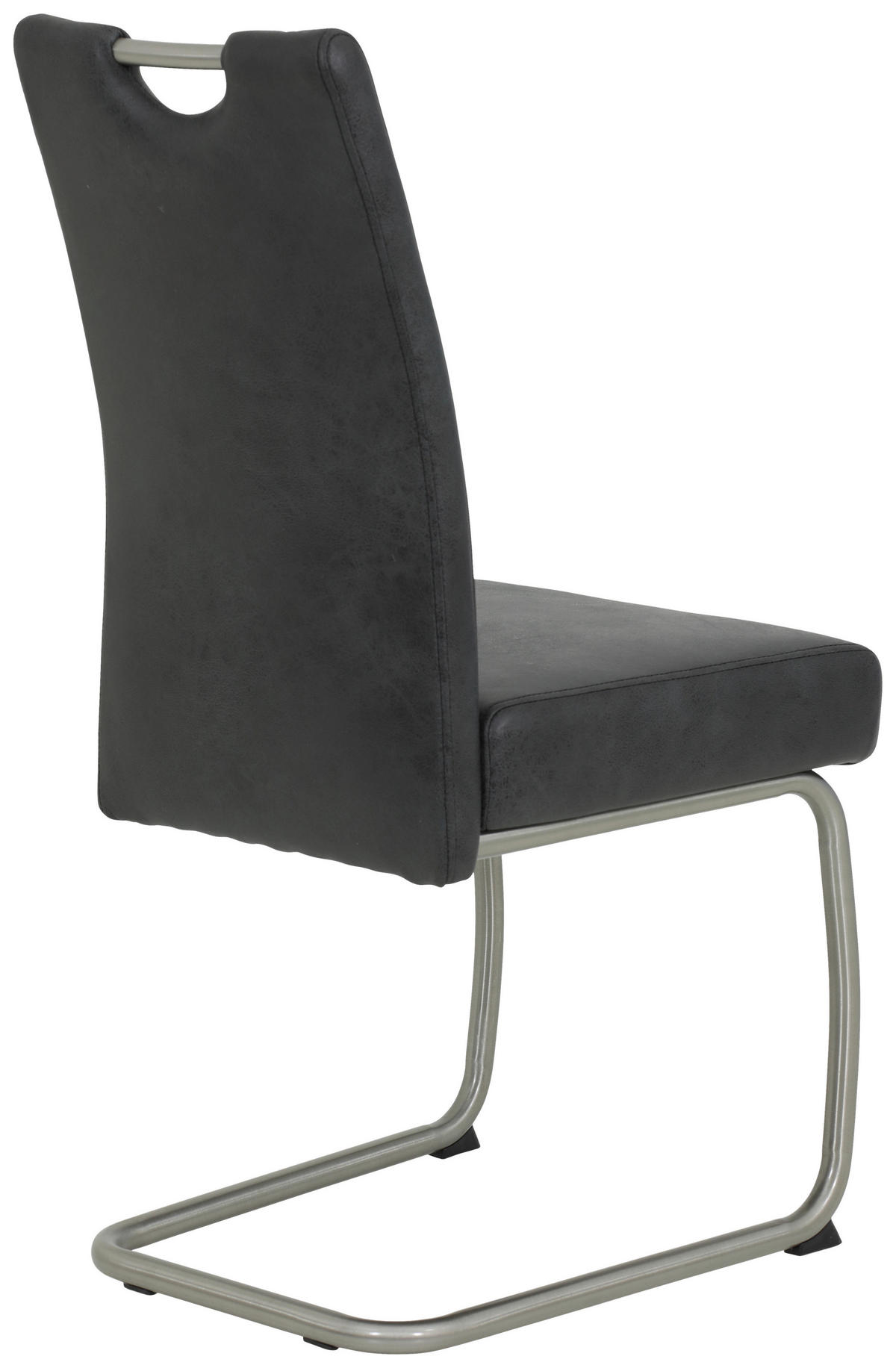 SCHWINGSTUHL-SET 4 Stück  in Edelstahl Mikrofaser  - Edelstahlfarben/Anthrazit, MODERN, Textil/Metall (43/99/58cm) - MID.YOU