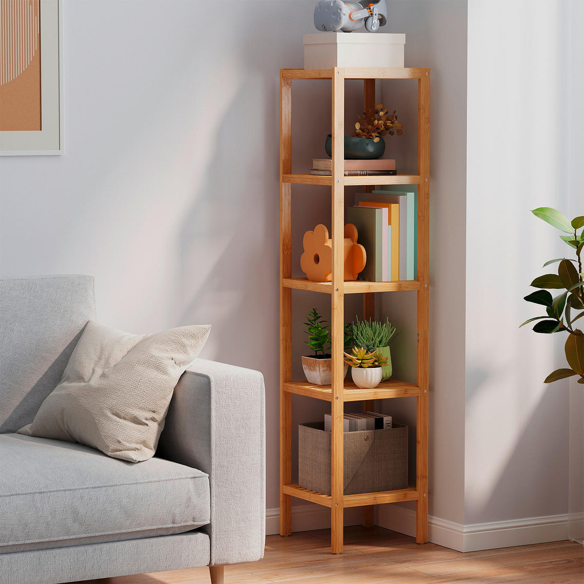 BADEZIMMERREGAL 33/146/33 cm  - Naturfarben, Basics, Holz (33/146/33cm)