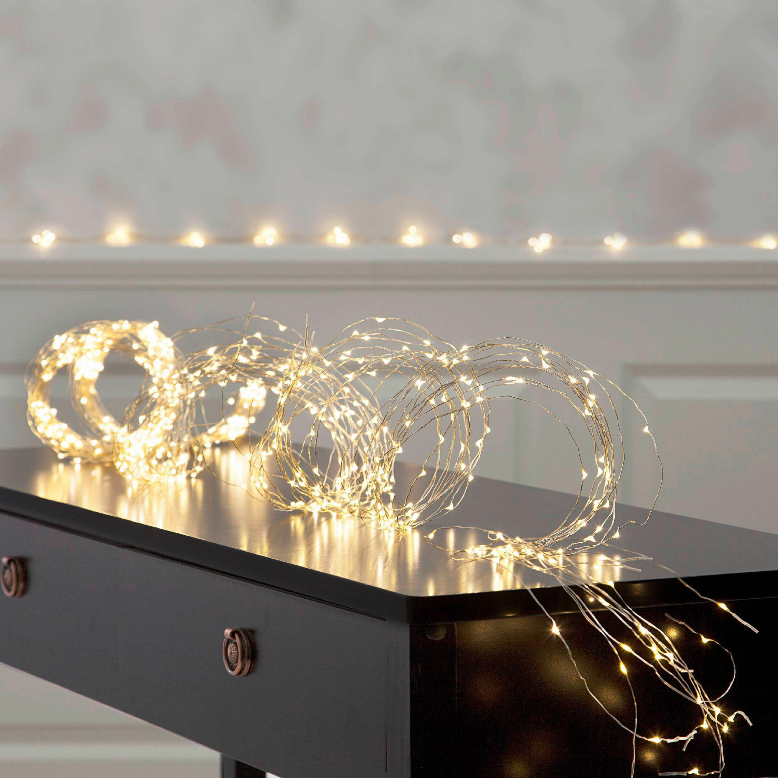 LICHTERKETTE 300 cm  - Transparent/Silberfarben, Basics, Kunststoff/Metall (300cm) - Eglo