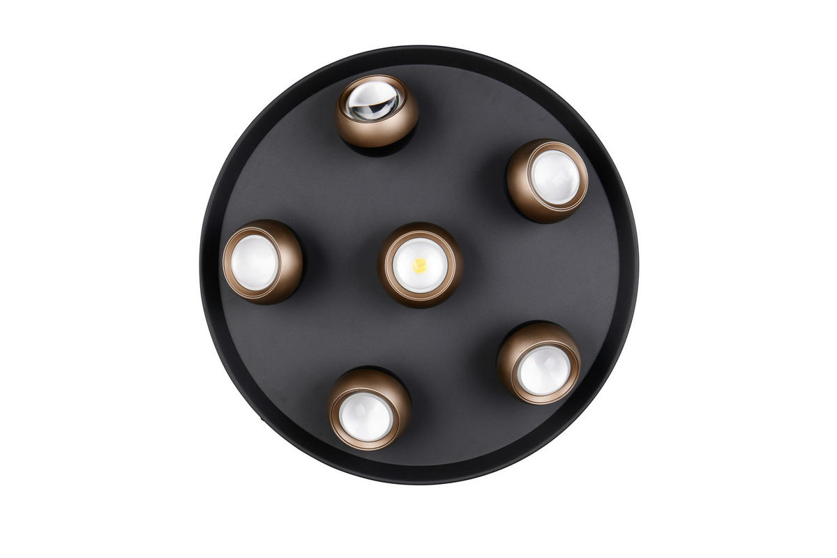 LED-DECKENLEUCHTE 50/13,5 cm   - Schwarz/Braun, LIFESTYLE, Metall (50/13,5cm)