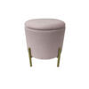 HOCKER in Textil Rosa  - Goldfarben/Rosa, Design, Textil/Metall (36/40/36cm) - Echtwerk